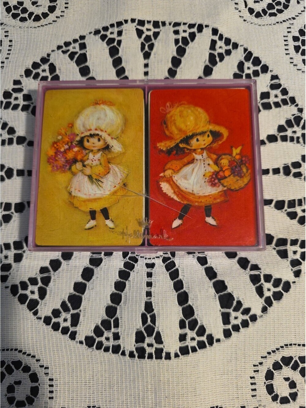 Vintage 70s Hallmark Charmers Playing Cards Mary Hamilton Girls/Flowers Bridge